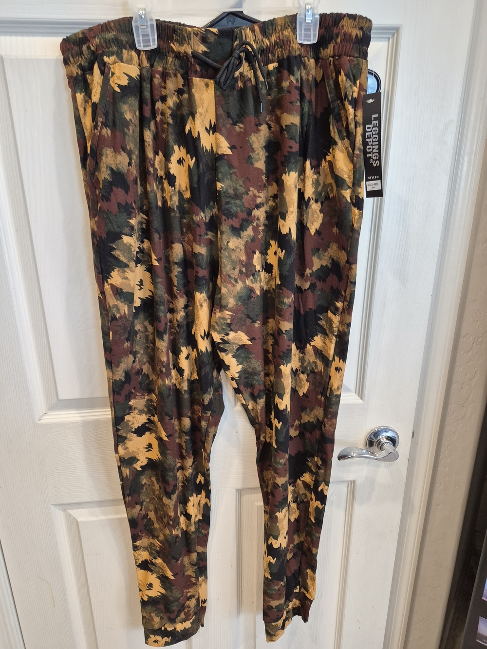 Abstract Camo Jogger Pants - Mustard, Olive, Black, Brown NWT